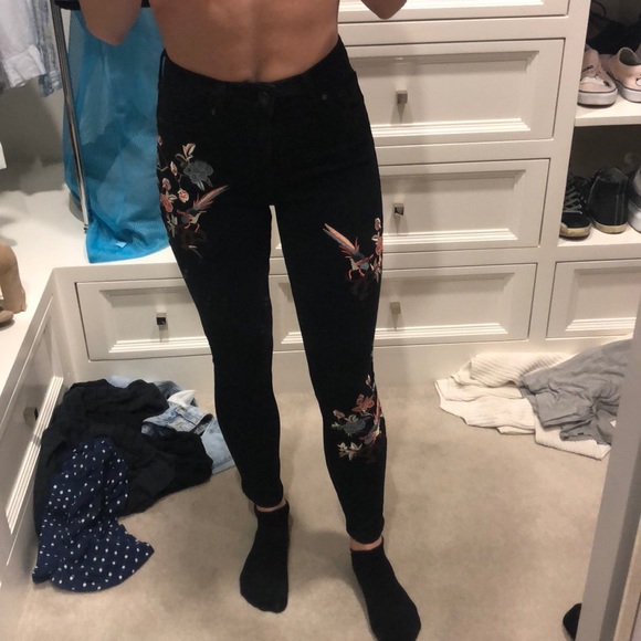 Topshop Denim - Top shop embroidered jeans